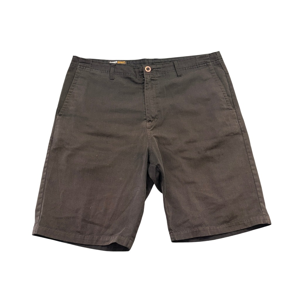 Volcom Workwear Mens Chino Shorts Gray Size 40 Flat Front Twill Casual